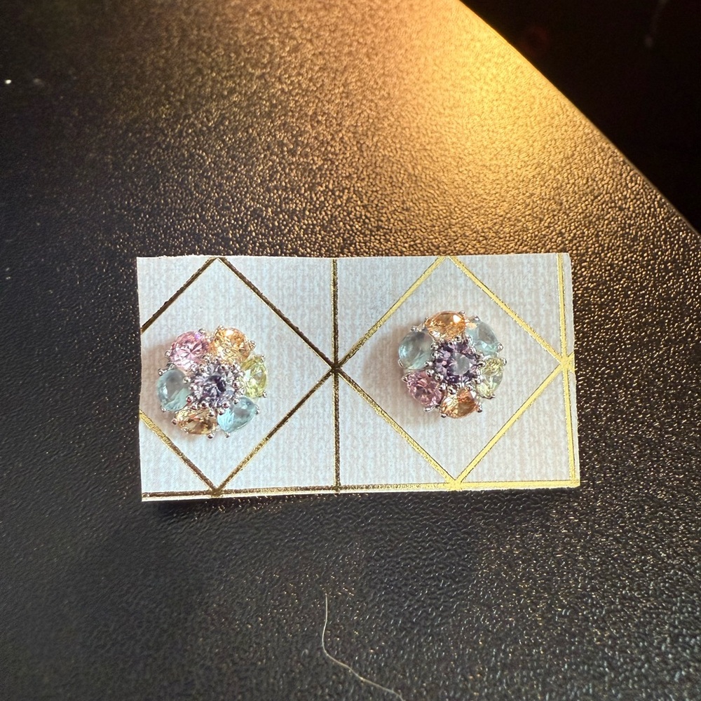 Elegant Multicolor Floral Stud Earrings